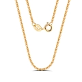 Elegant 1.1mm S925 sterling silver cable chain necklace with gold plated finish - 45cm / Champagne Gold