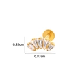 Clou d'oreille en titane doré avec cinq pierres en zircone transparentes - 1# Or (Éventail)