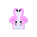 Roze flamingo PVC schoenbedels set voor clogs met zwarte wijnglas decoratie - Flamingo