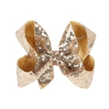 5-inch champagne gold sequin hair bow clip for girls with shimmering finish - Light Coffee