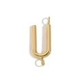 Minimalist 18K gold plated U-shaped jewelry pendant with double connection rings - Letter U / Gold