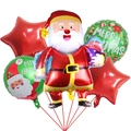 Set di palloncini natalizi con Babbo Natale, cerchi verdi e stelle rosse per feste - Set Babbo Natale con Regalo