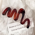 Deep amber wavy hair claw clip with jelly texture and tortoiseshell pattern for women - Lake Brown