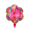 18-inch rose pink Feliz Cumple heart balloon for Spanish birthday party decorations - Flower Spanish Birthday Round