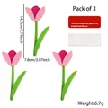 3-pack pink felt tulip DIY craft stickers for Easter party wall and door decoration - Tulip Style