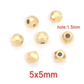 8 pieces of 5x5mm golden faceted stainless steel spacer beads for DIY jewelry making - 5mm / Gold