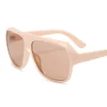 Fashionable oversized champagne sunglasses with light brown lenses and thick frames - Champagne