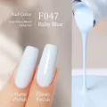 Baby Blue nail polish F047 with matte and glossy finishes made from plant-based formula - F047 Baby Blue