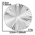 Colgante de acero plateado de 3,2cm con textura de abanico y datos técnicos - Color Acero