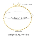 Detailed sizing guide for gold heart link necklace showing length 39.5cm and extender - KN0137/Heart Link Bead Chain