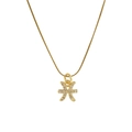 Pisces zodiac necklace in 18k gold finish with sparkling micro-pave cubic zirconia - Pisces