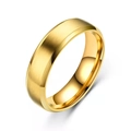 8mm golden titanium steel ring featuring a brushed matte exterior and polished beveled edges - US 5 / Gold