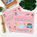 Bold and Easy Wedding Coloring Book with pink cover featuring cute hand-drawn illustrations - Happy Wedding (TS04-Happy Wedding)