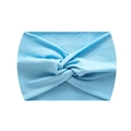 Light blue knitted twist headband with elastic fabric for yoga fitness and daily sports wear - Light Blue