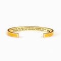Gold-plated stainless steel cuff bracelet with yellow enamel and crown engraving - Mom / Yellow
