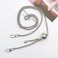 Silver metal braided phone chain with adjustable spherical buckle and double lobster clasps - Adjustable Iron Chain Silver / 120cm