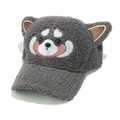 Détail de la casquette ours en laine d'agneau gris foncé avec oreilles d'animaux - M (56-58cm) / Gris