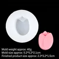 Pink tulip silicone mold for chocolate candy and cake decorating with detailed petals - 3#B408 Tulip / Clear