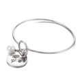 Silbernes Edelstahlarmband mit Geburtsblume, weißer Perle und Gänseblümchen - November Chrysantheme-Silber (KB158028-Z)