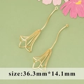 Golden flower petal jewelry pendant charm in 36.3mm size for DIY earrings and necklaces - 3D Petal Pendant / Gold