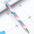Glittery rainbow gradient metal ballpoint pen with sparkling finish and silver trim - Rainbow (Silver Parts)