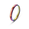 Bague minimaliste 2mm en acier inoxydable avec finition arc-en-ciel pour variante - Taille 5 / Arc-en-ciel