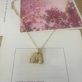 Double-layered gold paperclip necklace with iced-out balloon letter M pendant - Letter M