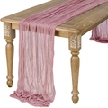Pink gauze cheesecloth table runner with soft pleated texture for wedding table decor - 90*300cm / Dusty Pink