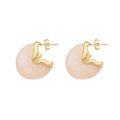 Pendientes C dorados retro con diseño de onda irregular y dijes rosas translúcidos - 4# Rosa Nude (5781979995569)