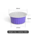 Purple aluminum foil cupcake liner cup with 130ml capacity and 84mm top diameter - Purple