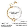 Detailansicht Perlenarmband mit Goldperlen inklusive Maßangaben und Materialdetails - Perlen Metall Spleiß Gold Stil (YYB025033)
