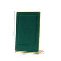 Golden metal L-shape jewelry stand with dark green microfiber for earring display - Earring & Necklace Dual-use Rack - Green