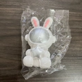 Cute white bunny astronaut night light with pink ears and silver star in clear packaging - Small Star Rabbit Silver Star