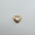 Detail of 18K gold-plated heart pendant with white shell inlay and sparkling crystals - Zirconia Heart (White Shell)