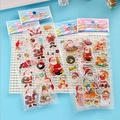 Christmas Santa Claus sticker set for kids with header card packaging on blue background - Christmas Stickers 1 Sheet