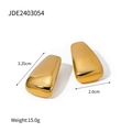 Klassische 18 Karat vergoldete Edelstahl-Trapezohrringe mit Streifen in Gold-Finish - Gold Geometrischer Trapez-Stil (JDE2403054)