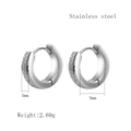Orecchini huggie in acciaio inossidabile argento opaco 4mm con diametro interno 9mm - Argento