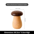 Simpatico porta stuzzicadenti a fungo realizzato in legno di noce e legno naturale - 6.5cm x 9.5cm