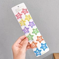 Set of 12 colorful star-shaped hair clips for girls with cute polka dot patterns - Polka Dot Thick 12Pcs Set 2