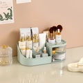 Grüner Make-up-Organizer aus Kunststoff mit Fächern und zwei Schubladen für den Schminktisch - Mittel / Matcha-Grün