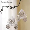 Set of two champagne glitter acrylic pumpkin carriage Christmas tree hanging ornaments - Set of 2: Pumpkin Carriage
