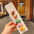 Set of 5 cute cartoon animal hair ties including bear and duck on display card - Style 17 Frog Bee Set