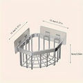 Macro detail of the stainless steel kitchen sponge rack dimensions 13.4cm x 9cm with adhesive - Stainless Steel Silver