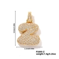 Pendente lettera Z placcato oro con zirconi cubici per stile moda hip hop - Pendaglio oro lettera Z