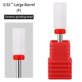Fine grit ceramic nail drill bit with large barrel shape for professional electric manicures - HF-02 Large Barrel Ceramic Drill Bit (F Fine)
