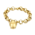 Bracciale a catena dorata audace con un grande ciondolo sferico e finitura metallica - Bracciale da 20cm Color Oro (KB163410-Z)