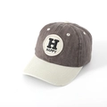 Berretto da baseball per bambini in cotone lavato antracite e crema con ricamo Happy H - 52cm (2-6 Anni) / Grigio Scuro & Beige (C)