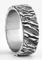 Unisex vintage ring with Viking bark texture in an antique silver-tone finish - US 7 / Style 1 (Steel Bark Lava Texture)