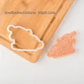 Sleigh Santa Claus cookie cutter made of white food-grade plastic, 9.2x5.9cm size - Santa on Sleigh - Cutter