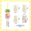 DIY Wooden Easter Pineapple Wind Chime Kit for Kids with Paint Brushes and Tubes - 9Pcs Pineapple Theme Kit
